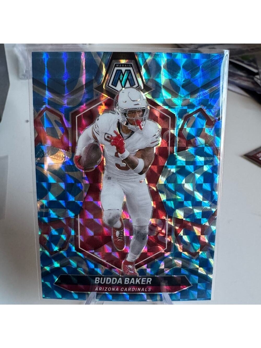 2024 Budda Baker Blue Reactive Panini Mosaic Reactive Prizm. Mint condition